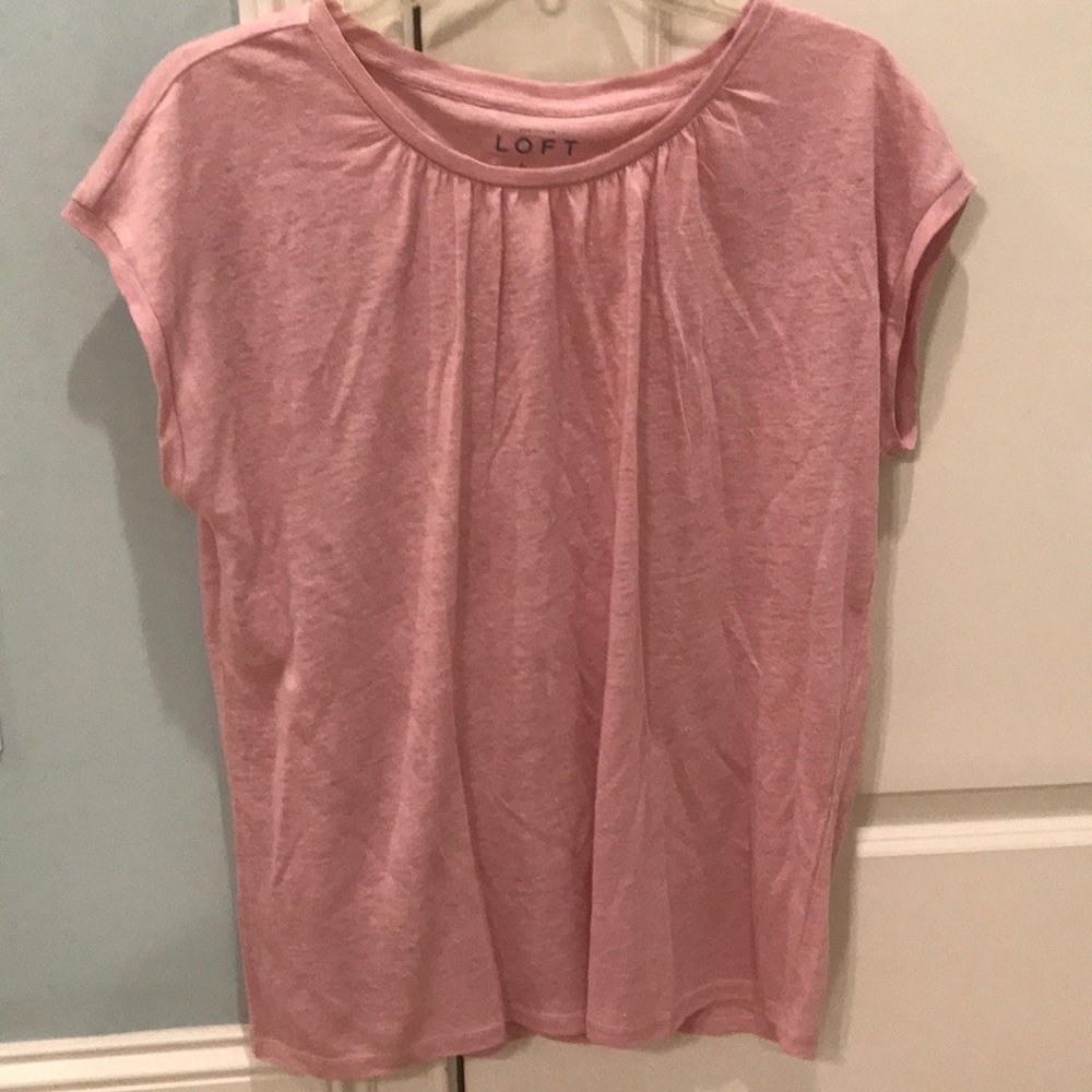 LOFT linen tee, pink size M